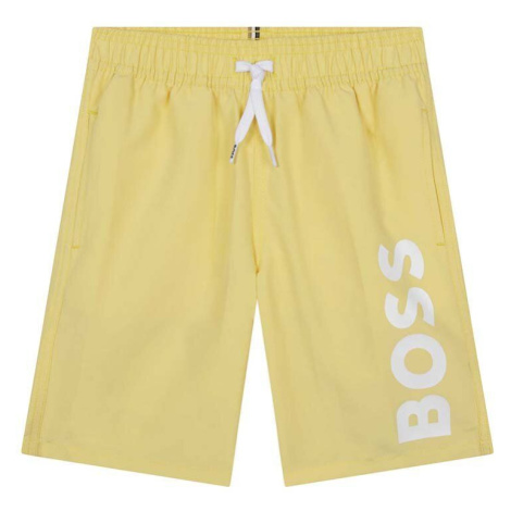 Detské plavkové šortky BOSS žltá farba Hugo Boss