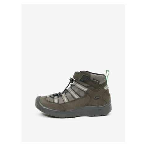 Grey-green children's waterproof shoes with leather details Keen Hikepo - unisex