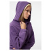 Trendyol Purple Hooded Regular/Normal Pattern Polar Fleece Zippered Collar Knitted Sweatshirt