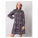 Navy blue loose dress with RUE PARIS patterns