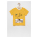 Detské bavlnené tričko Birba&Trybeyond žltá farba, s potlačou