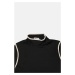 Trendyol Black Standing Collar Low-Cut Back Knitted Body