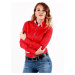 Červená dámska košeľa v slim fit strihu VS-DK 1734, VEĽKOSŤ NOVÉ 7XL