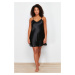 Trendyol Curve Black Lace Satin Woven Nightgown