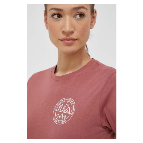 Bavlnené tričko Jack Wolfskin 10 ružová farba