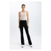 DEFACTO Fit Flare Fit Flare Leg Standard Length Ribbed Trousers