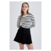 DEFACTO Cool Fitted Striped Long Sleeve T-Shirt