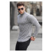 Madmext Gray Turtleneck Knitwear Sweater 5785