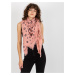 Women's scarf with print - powder pink