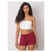 RUE PARIS Burgundy ribbed shorts