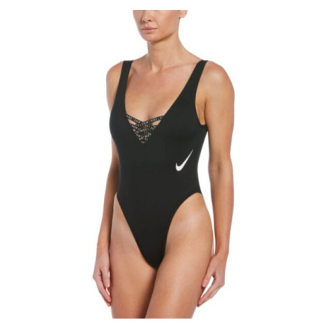 Nike SNEAKERKINI Dámske jednodielne plavky, čierna, veľkosť