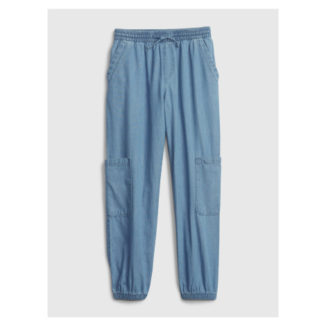 Modré dievčenské nohavice cargo Washwell GAP