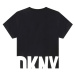 Detské bavlnené tričko Dkny čierna farba, s potlačou