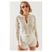 Bianco Lucci Striped Sweater