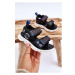 Chlapčenské čierno-modré sandále na suchý zips