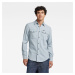 G-STAR Košeľa - Marine slim shirt l\s modrá