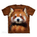 Pánske batikované tričko The Mountain - Red Panda Portrait - hnedé