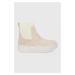 Semišové topánky Chelsea Calvin Klein dámske, priehľadná farba, na platforme