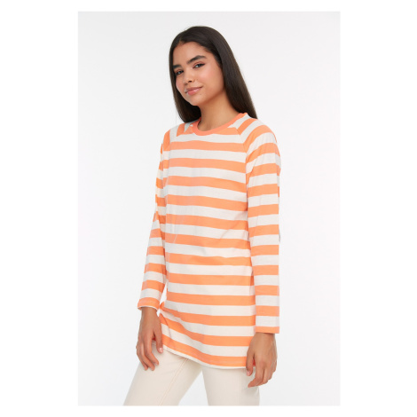 Trendyol Orange Striped 100% Cotton Tunic