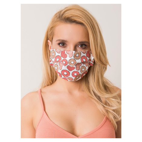 White protective mask with color print