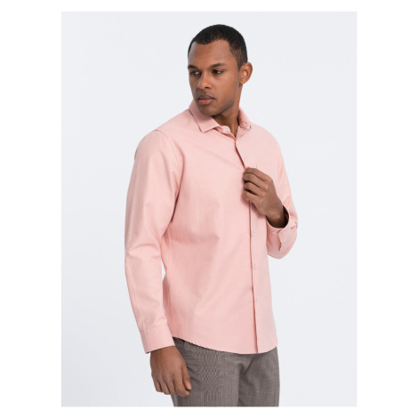 Ombre Men's REGULAR FIT shirt with pocket - pink