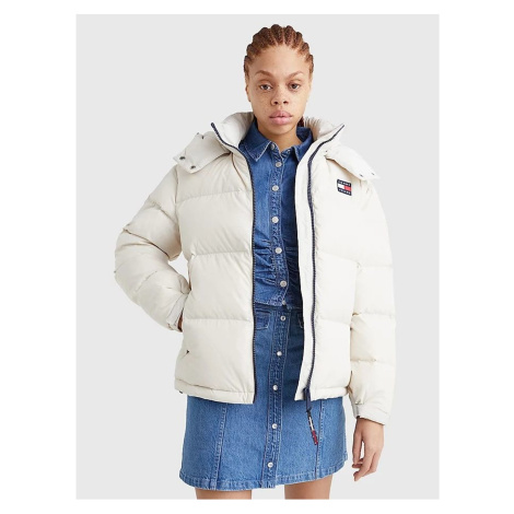 Creamy Women's Quilted Winter Jacket Tommy Jeans Alaska Puffer - Ladies Tommy Hilfiger