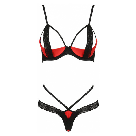 Čierno-červený čipkovaný set Femmina Bikini Passion