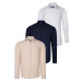 TRIPLE SET G726 DEWBERRY SHIRT-NAVY BLUE-WHITE-BEIGE