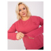 Dark coral blouse plus size with cuffs