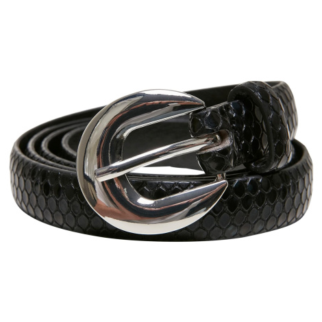 Women's Synthetic Leather Snake Black Belt
