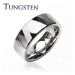 Tungstenový prsteň - lesklé kosoštovrce a trojuholníky, strieborná farba - Veľkosť: 72 mm
