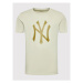 New Era Tričko New York Yankees MLB Logo 12033497 Béžová Regular Fit