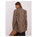 ČIERNO-BÉŽOVÉ OVERSIZE SAKO S LEOPARDÍM VZOROM -DHJ-MA-2002A.65-BLACK-BEIGE