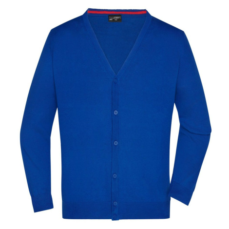 James & Nicholson Pánsky bavlnený sveter JN661 - Kráľovská modrá