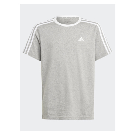 Adidas Tričko Essentials 3-Stripes Cotton Loose Fit Boyfriend T-Shirt IC3637 Sivá Loose Fit