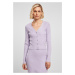 Women's cardigan with short rib knit - lilac