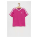 Detské bavlnené tričko adidas G 3S BF ružová farba