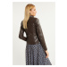 Bunda Monnari Biker Jacket With Stand-Up Collar Brown