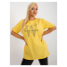 Yellow long blouse plus size with inscription