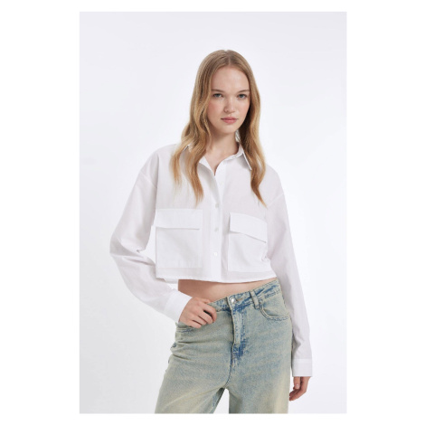 DEFACTO Cool Oversize Fit Poplin Long Sleeve Shirt