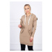Dress with decorative ruffles and camel hood
