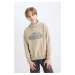 DEFACTO Boy Oversize Fit Wide Pattern Hooded Printed Sweatshirt