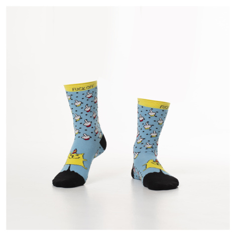 Blue women's socks with patterns FASARDI