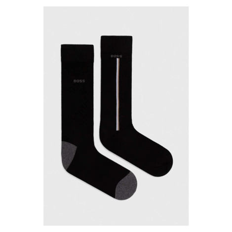 Ponožky BOSS 2-pak pánske, čierna farba Hugo Boss