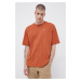 Bavlnené tričko Champion 216548-MS053, oranžová farba, s nášivkou