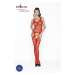 Passion BS038 red - Bodystocking Farba: Červená