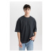 DEFACTO Loose Fit Crew Neck Short Sleeve Heavy Fabric T-Shirt