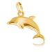 Prívesok zo žltého 14K zlata - ligotavý trojrozmerný skákajúci delfín