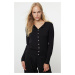 Trendyol Black Premium Yarn/Special Yarn Knitwear Cardigan