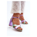 High-heeled sandals made of eco-leather, purple Abilica